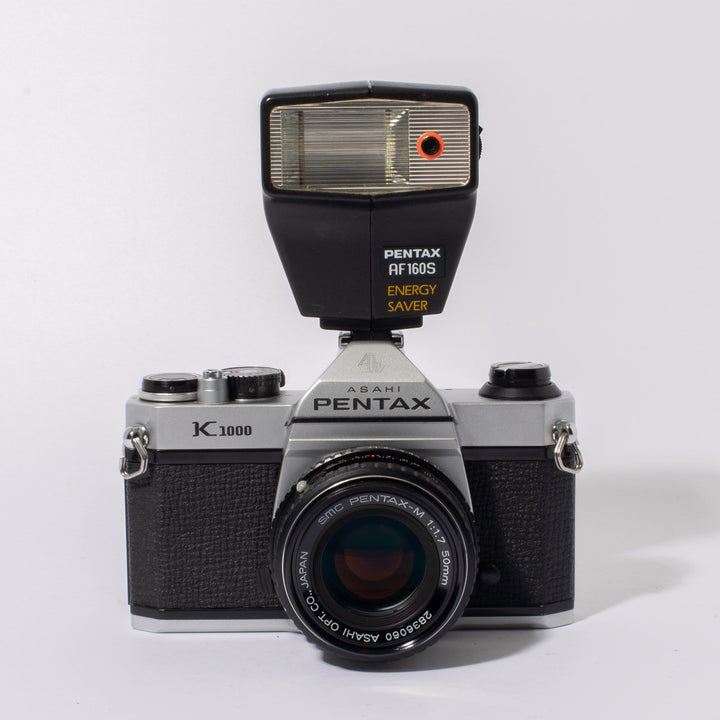 Pentax K1000 with 50mm f/1.7 Lens & Flash - FRESH CLA