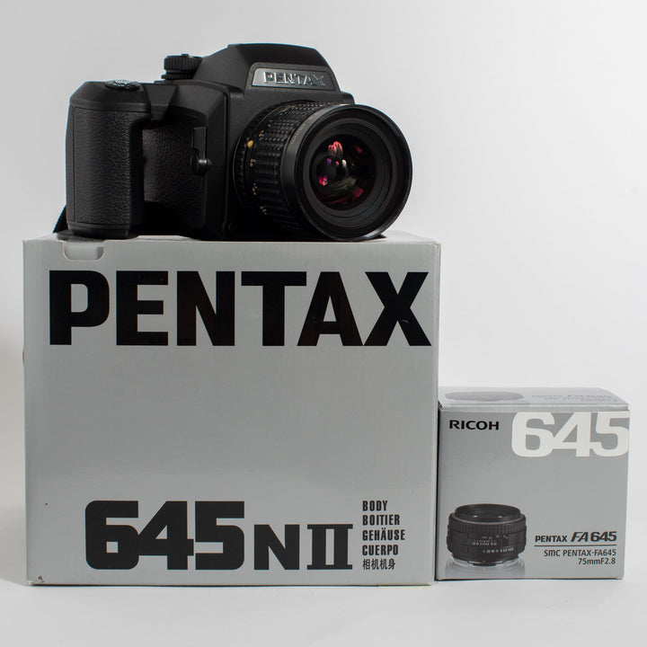 Pentax 645NII with SMC Pentax-A 45mm f/2.8 Lens and SMC Pentax-FA 75mm f/2.8 Lens