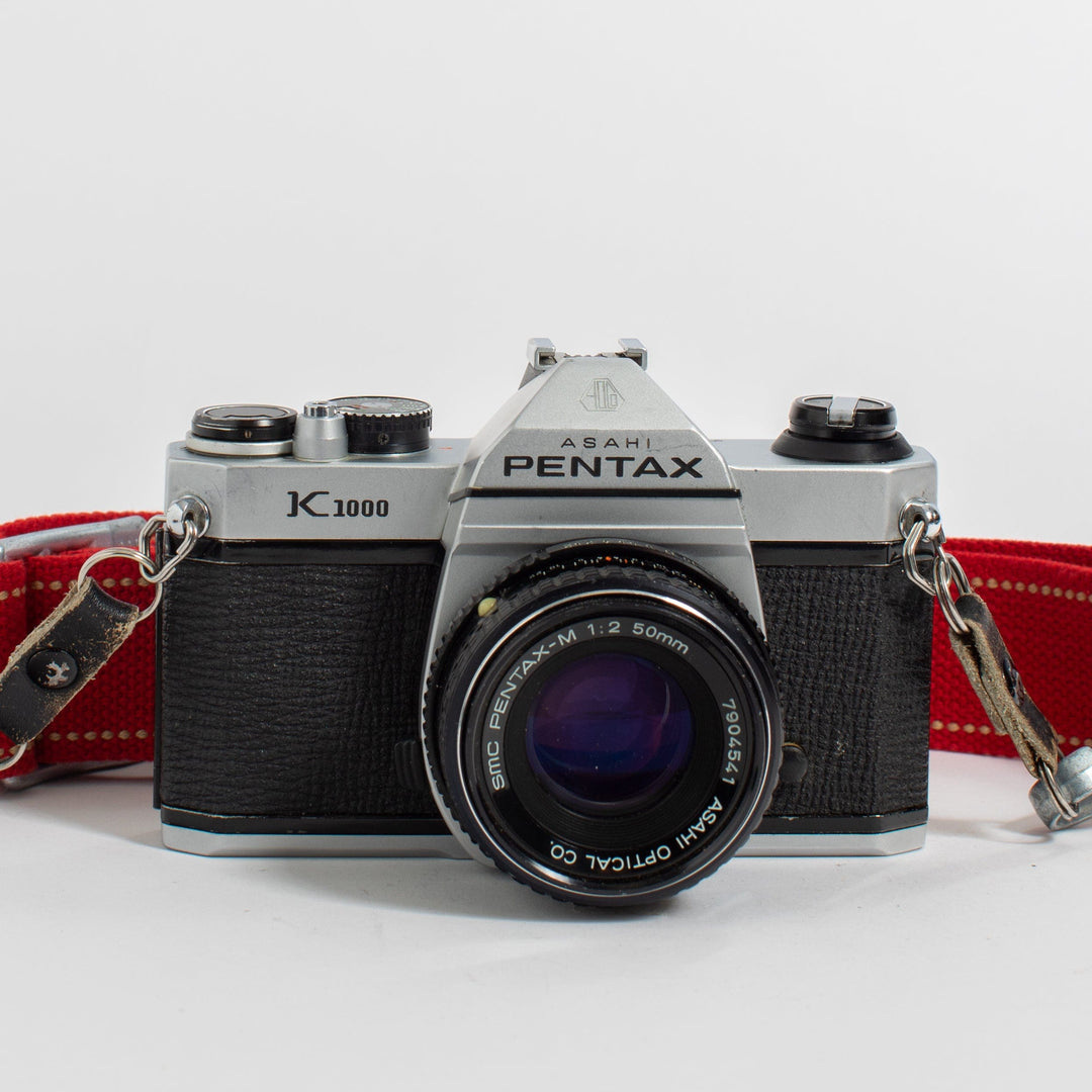 Asahi Pentax K1000 with 50mm f/2 Lens and Leather Case