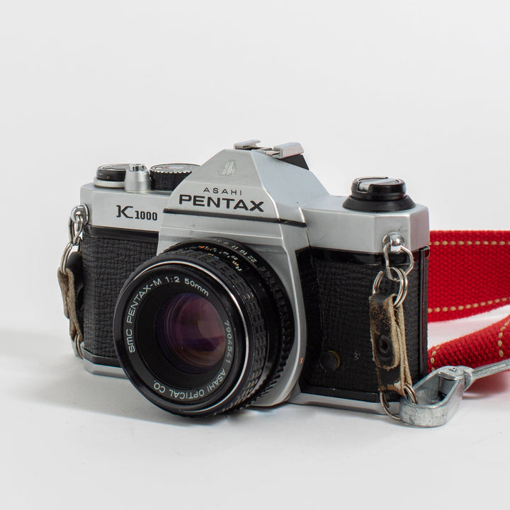 Asahi Pentax K1000 with 50mm f/2 Lens and Leather Case