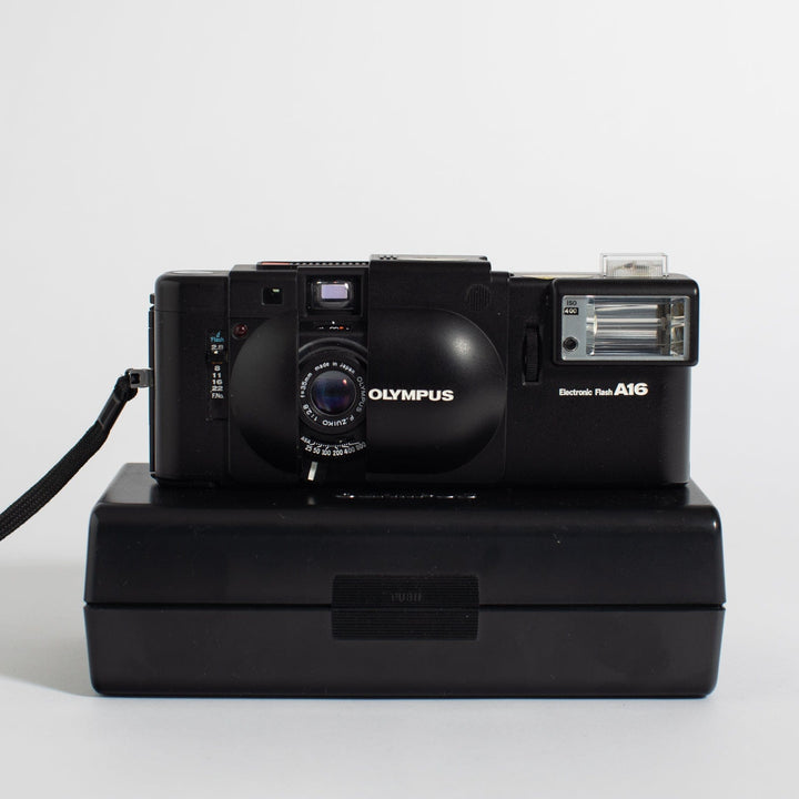 Olympus XA with A16 Flash with hard shell case